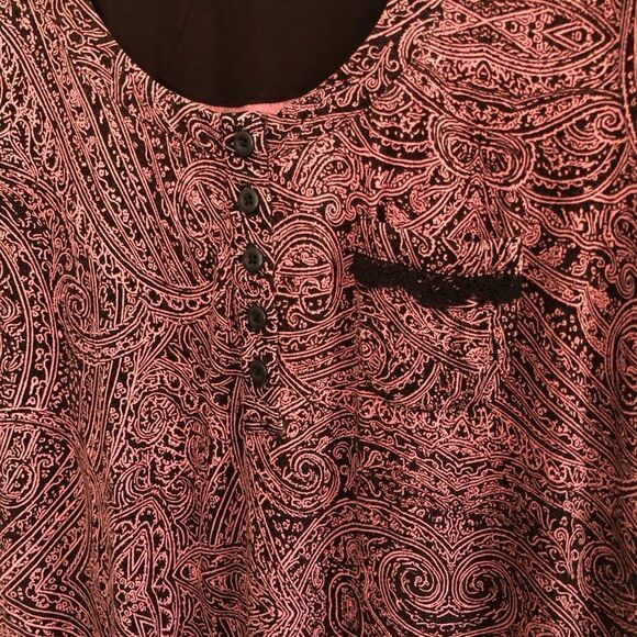 Soma COOL NIGHTS Short Sleeve Sleepshirt Pink & Brown Paisley Size Small - Picture 4 of 9